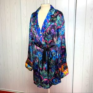 FLORAL H & M ROBE COAT DRESS SHIRT